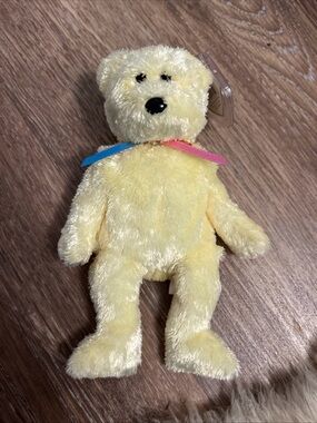 🧡TY Beanie Baby - SHERBET the Bear (Yellow Version) (8.5 inch) -Stuffed Toy